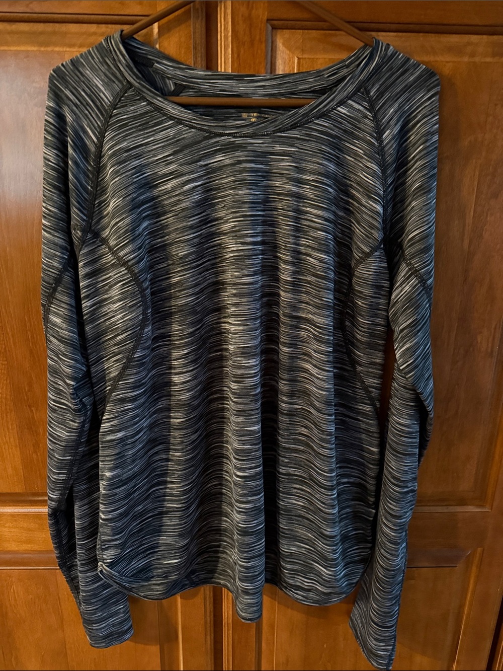 tek gear Women's Black & Gray Space-Dye Long Sleeve Performance Top